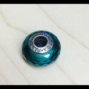 Teal pandora bead